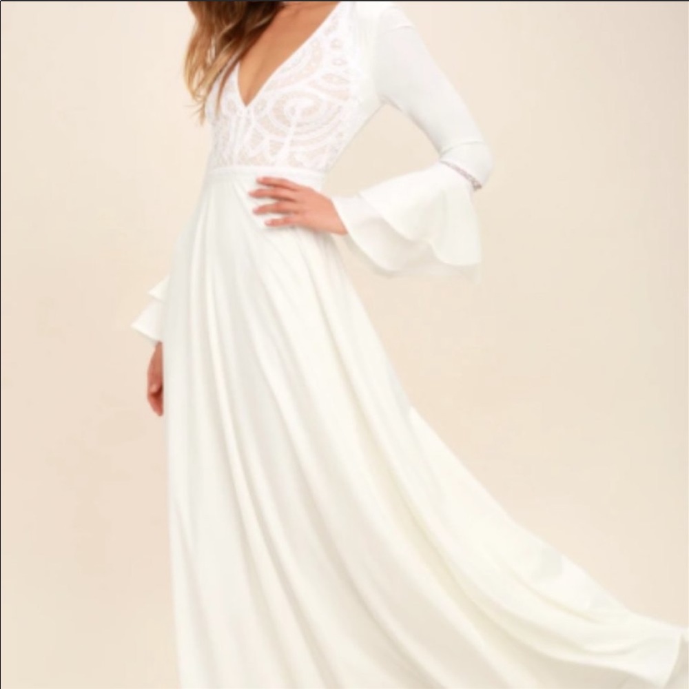 White lulus wedding dress